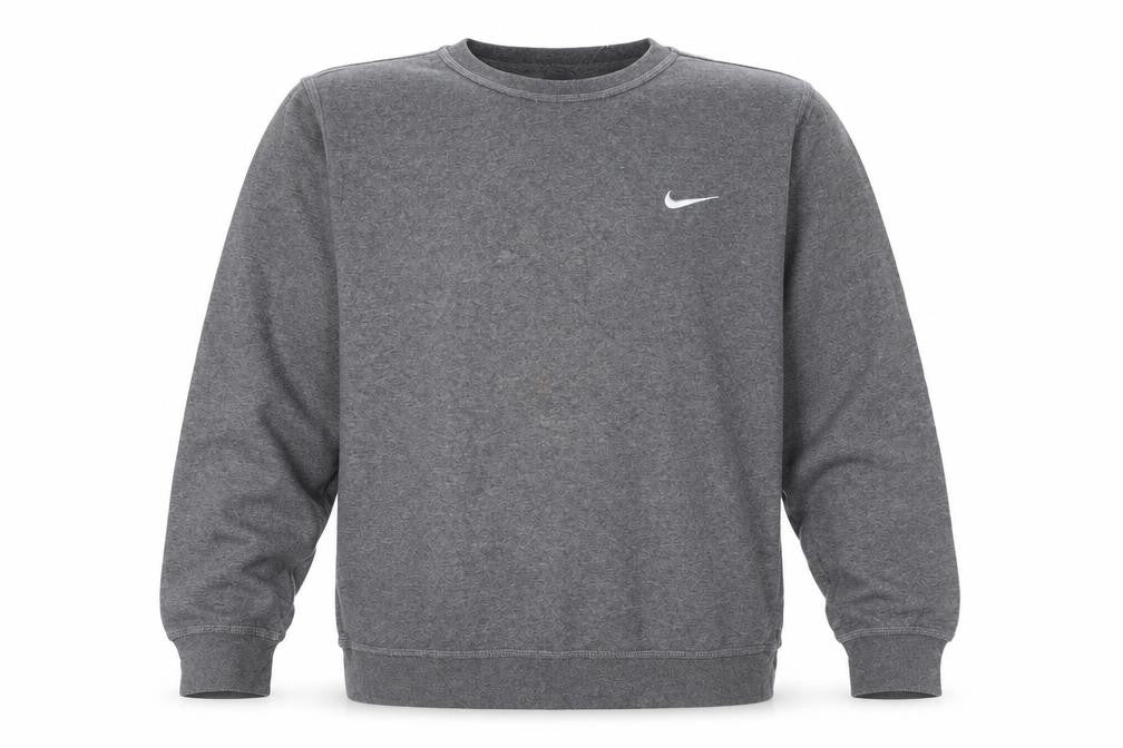 Nike Men's Grey Crew Neck Fleece Sweatshirt M Regular Fit
