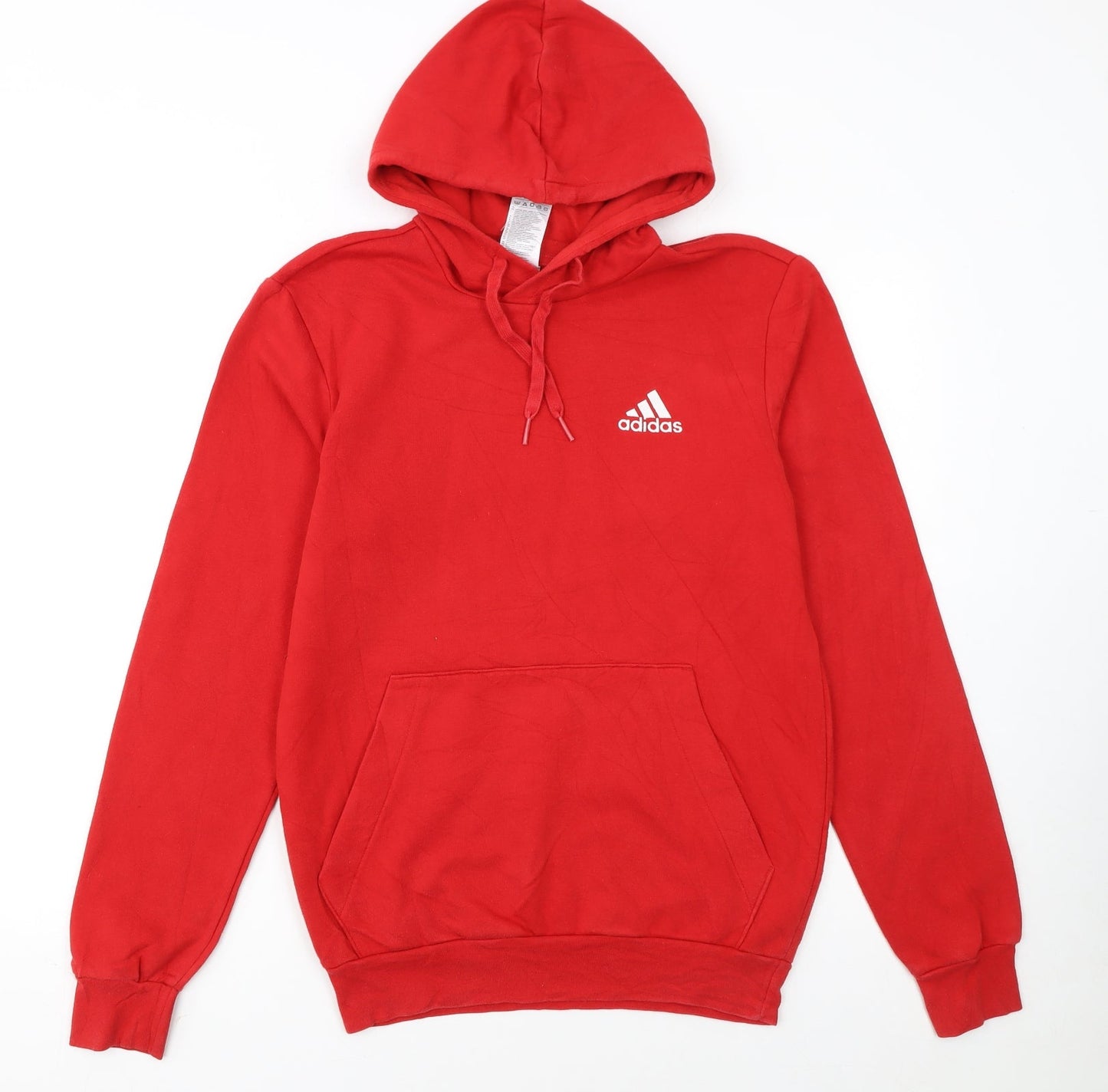 Adidas Men Red Pullover Hoodie Small Regular Fit Sports Fleece