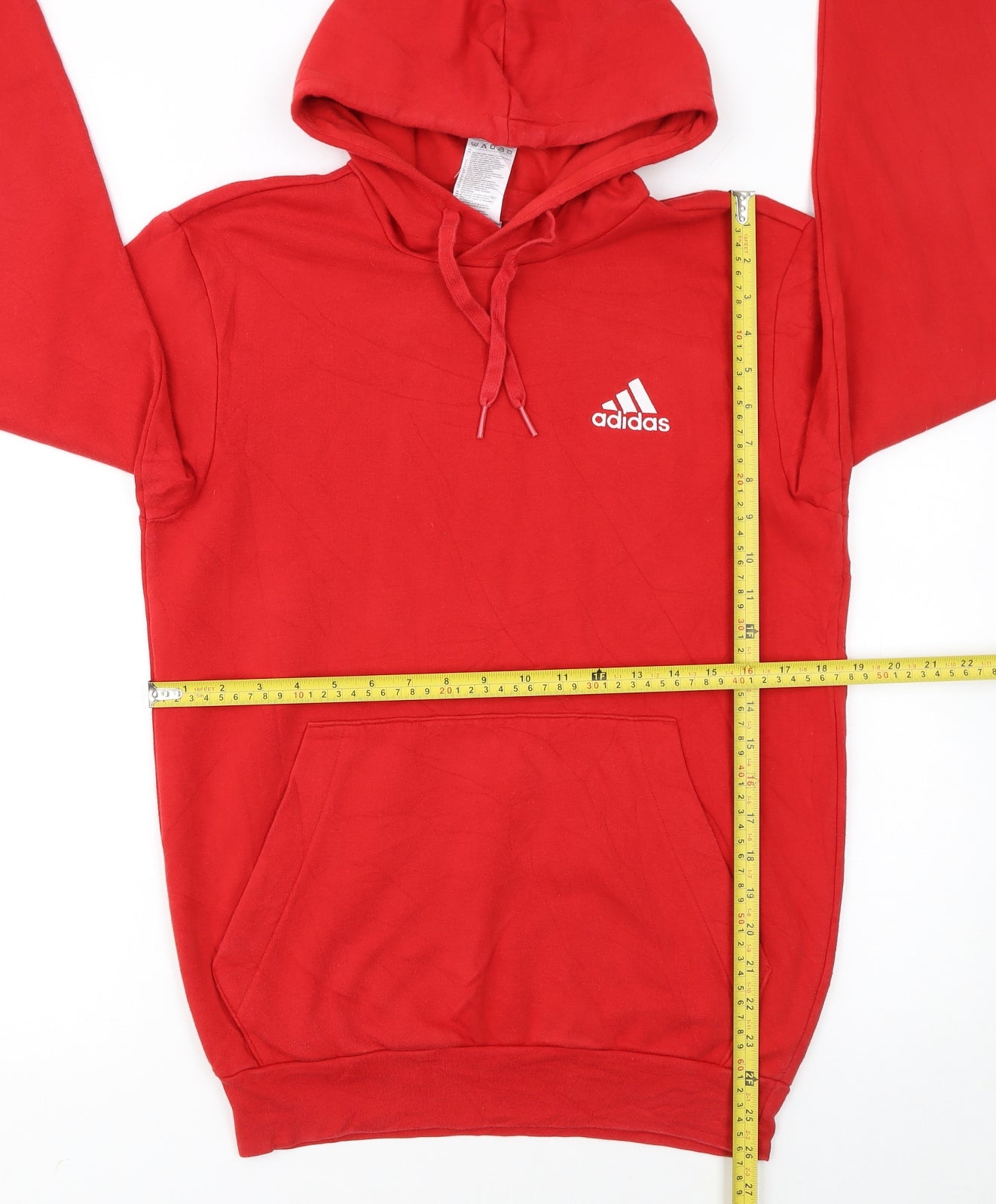 Adidas Men Red Pullover Hoodie Small Regular Fit Sports Fleece