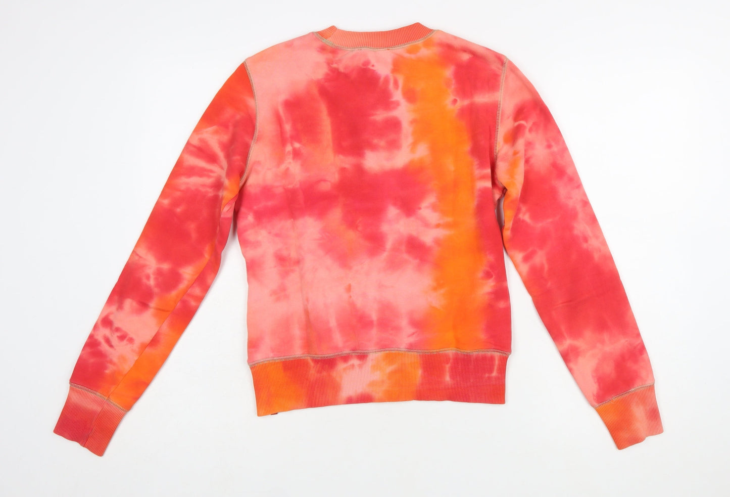 Mexx Women’s Orange Tie-Dye Cotton Pullover Sweatshirt Size M