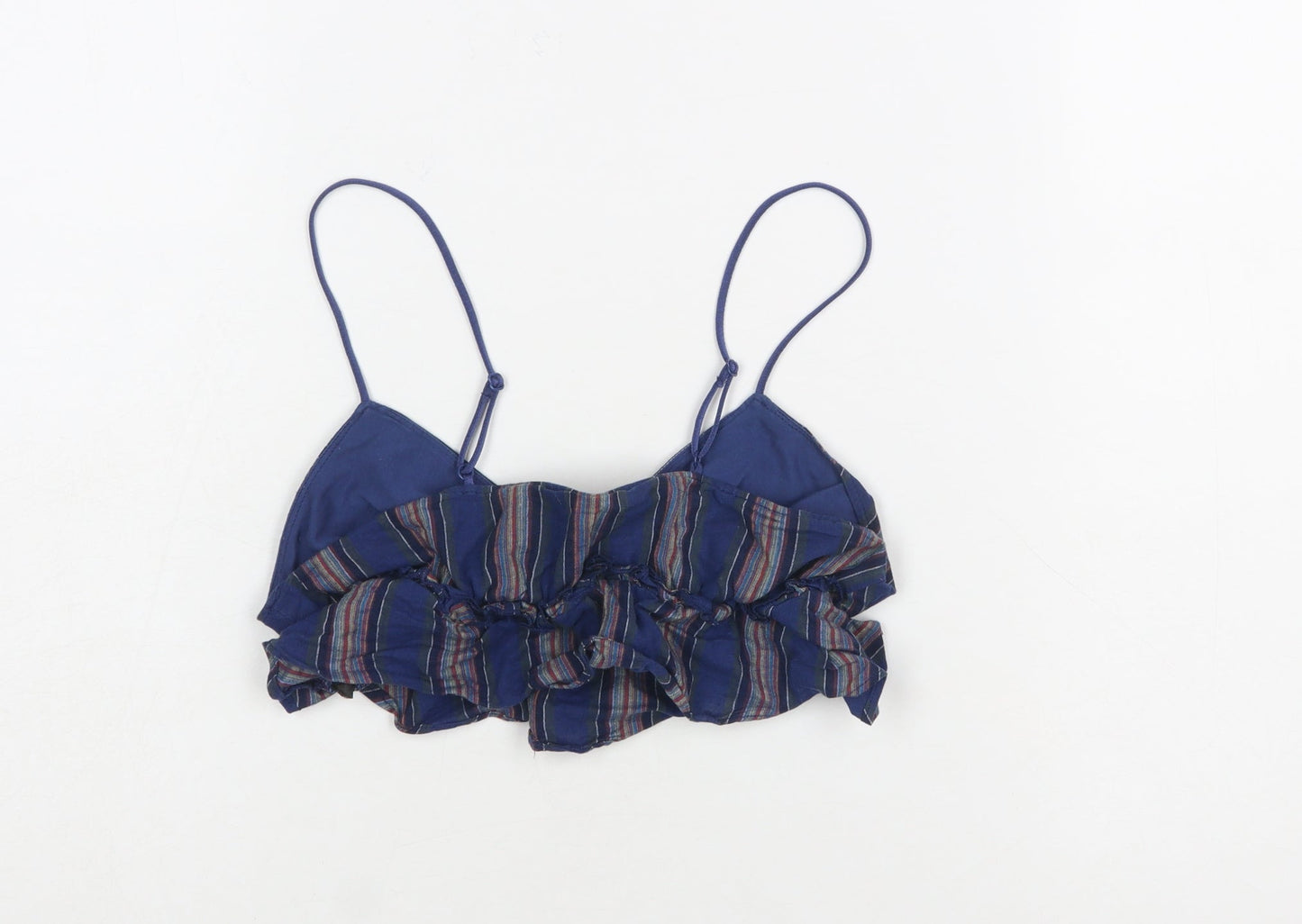 Anthropologie Women’s Blue Striped Ruffle Camisole Top XS