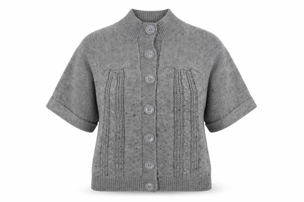 Kaliko Women's Grey Cable-Knit Button Cardigan Size 16