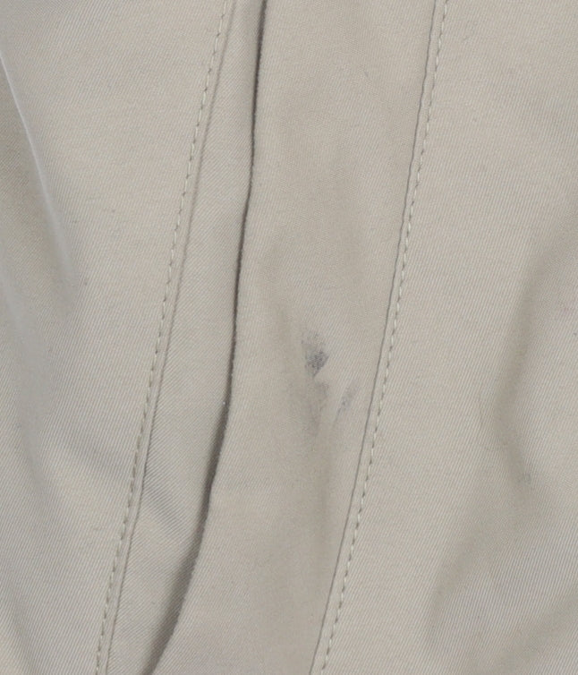 Dorothy Perkins Women’s Beige Fur Trim Belted Zip Coat Size 10