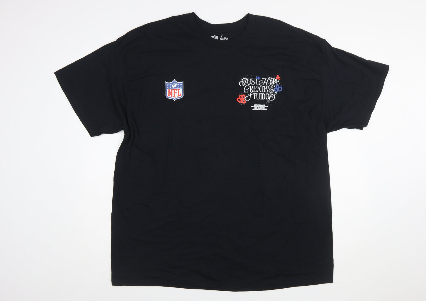 Hype Men’s Black NFL Graphic T-Shirt 2XL Regular Fit Crew Neck