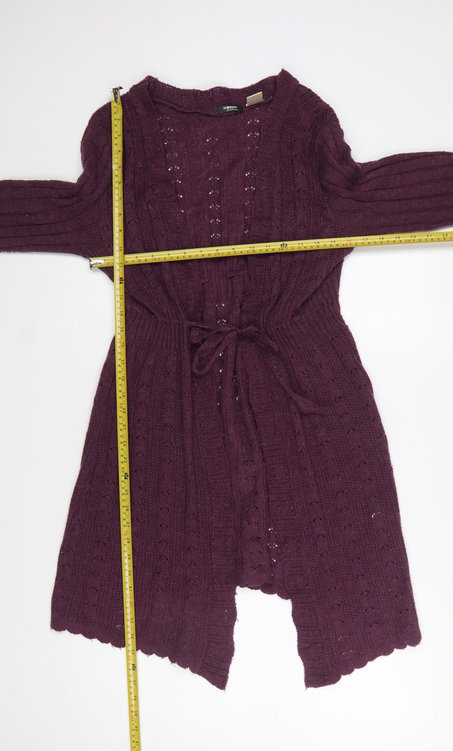 La Redoute Women Purple Knit Long Sleeve Open Cardigan Size 18/20