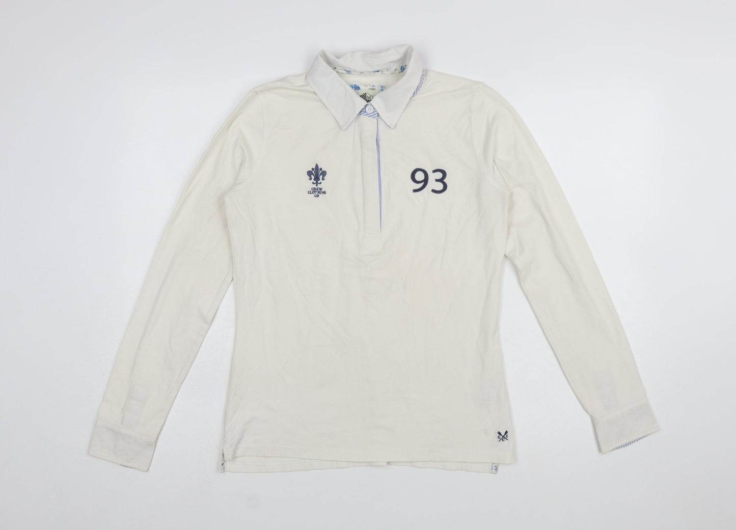 Crew Clothing Co. Women’s Ivory Long Sleeve Polo Shirt Size 10
