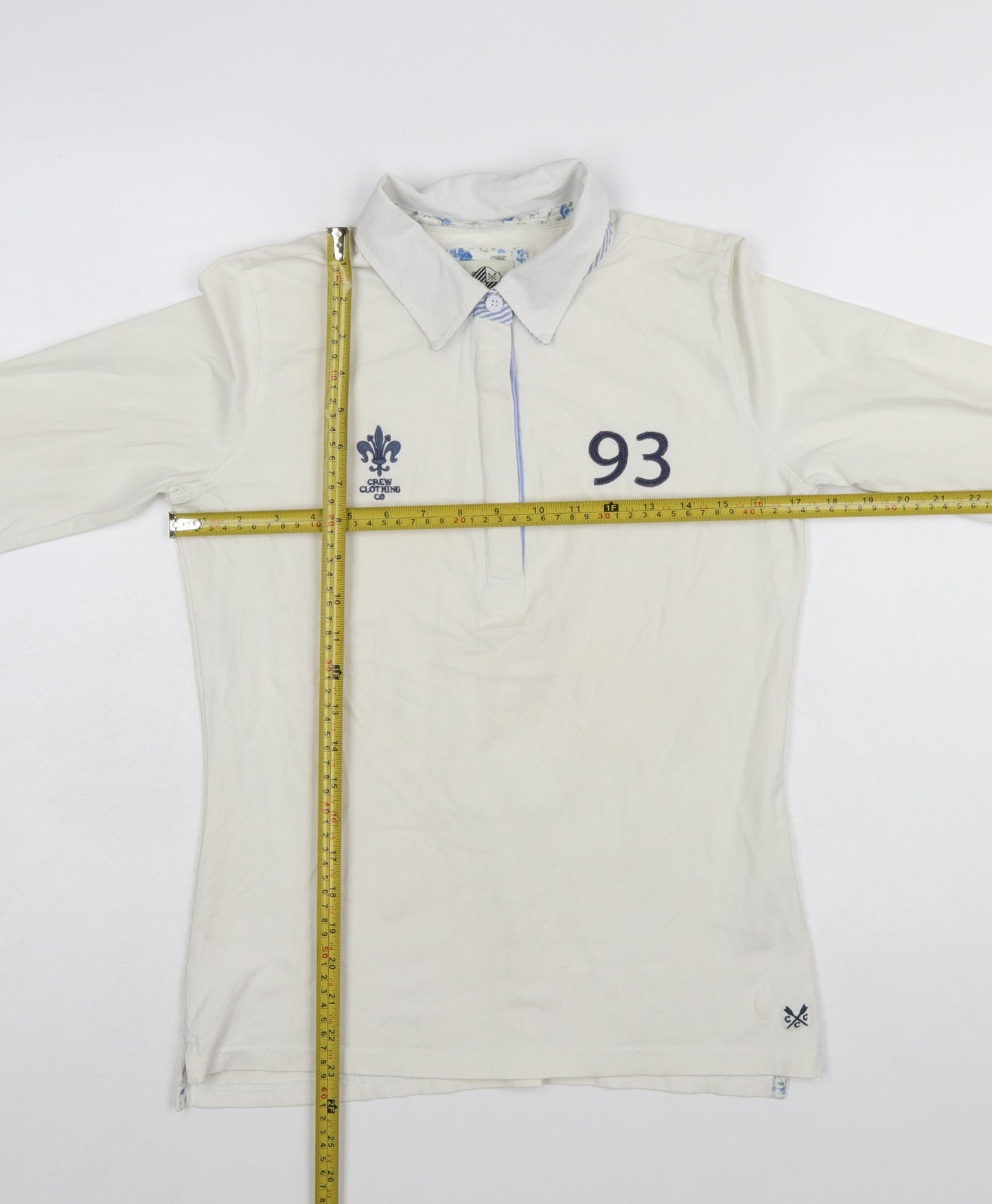 Crew Clothing Co. Women’s Ivory Long Sleeve Polo Shirt Size 10