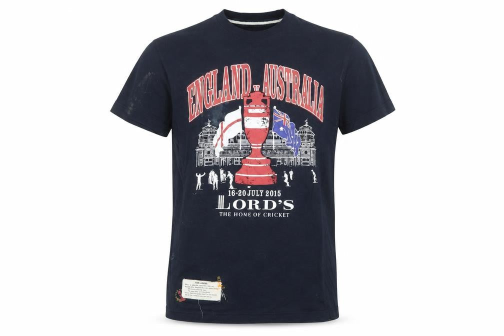 Lord's England vs Australia XXS Navy Cricket T-Shirt Men's Cotton