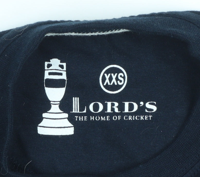 Lord's England vs Australia XXS Navy Cricket T-Shirt Men's Cotton