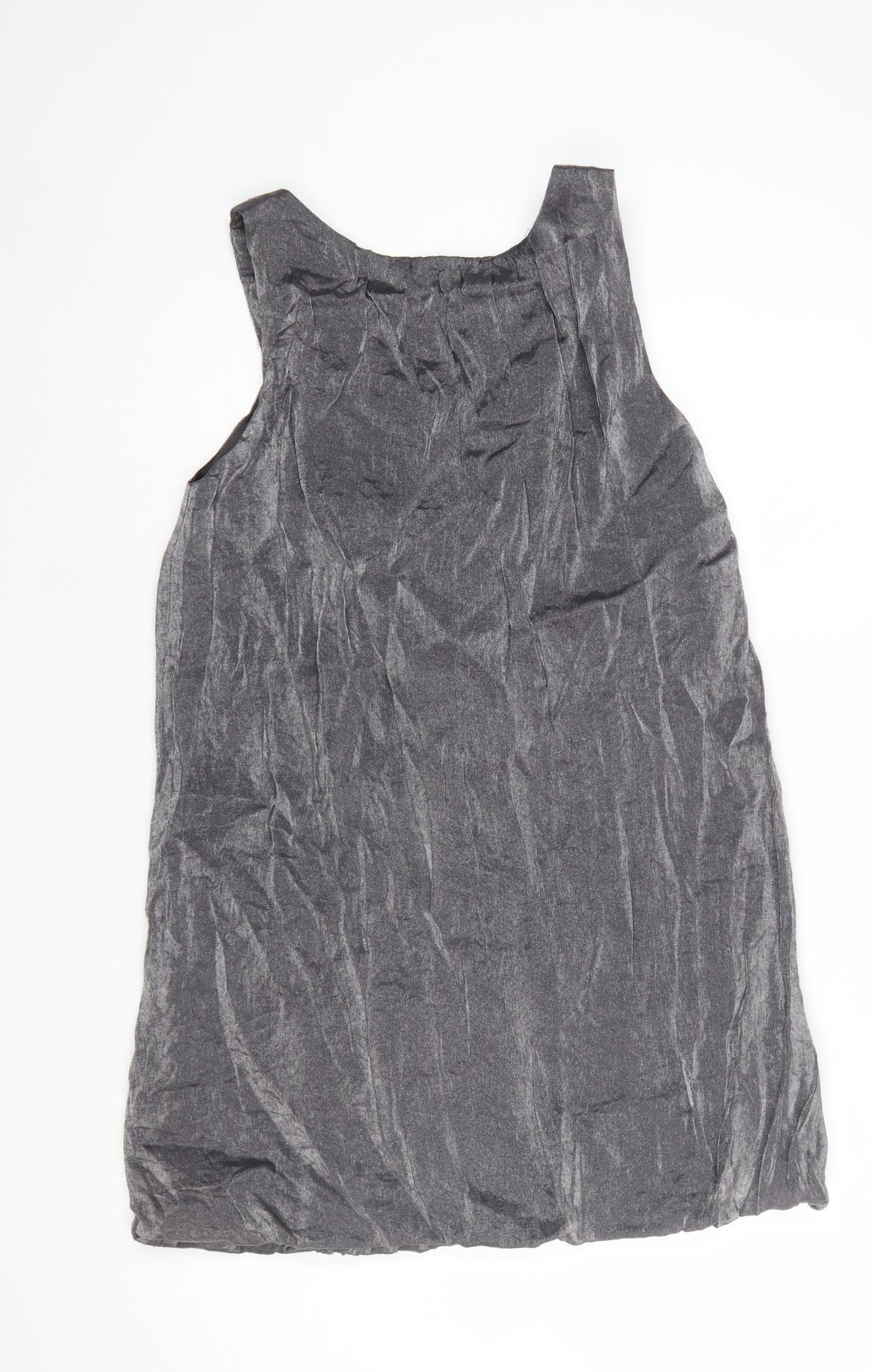 Internationale Women’s Grey Beaded Sleeveless Short Shift Dress Size 10