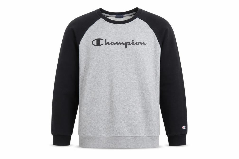 Champion Boys Grey & Black Pullover Sweatshirt 2XL 15-16 Years Logo Print