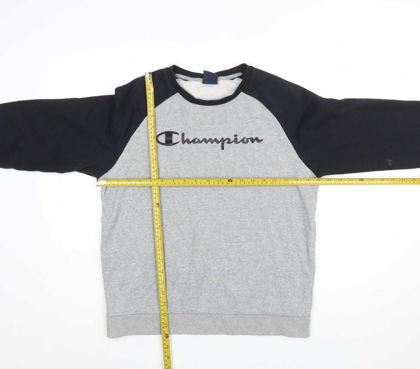 Champion Boys Grey & Black Pullover Sweatshirt 2XL 15-16 Years Logo Print