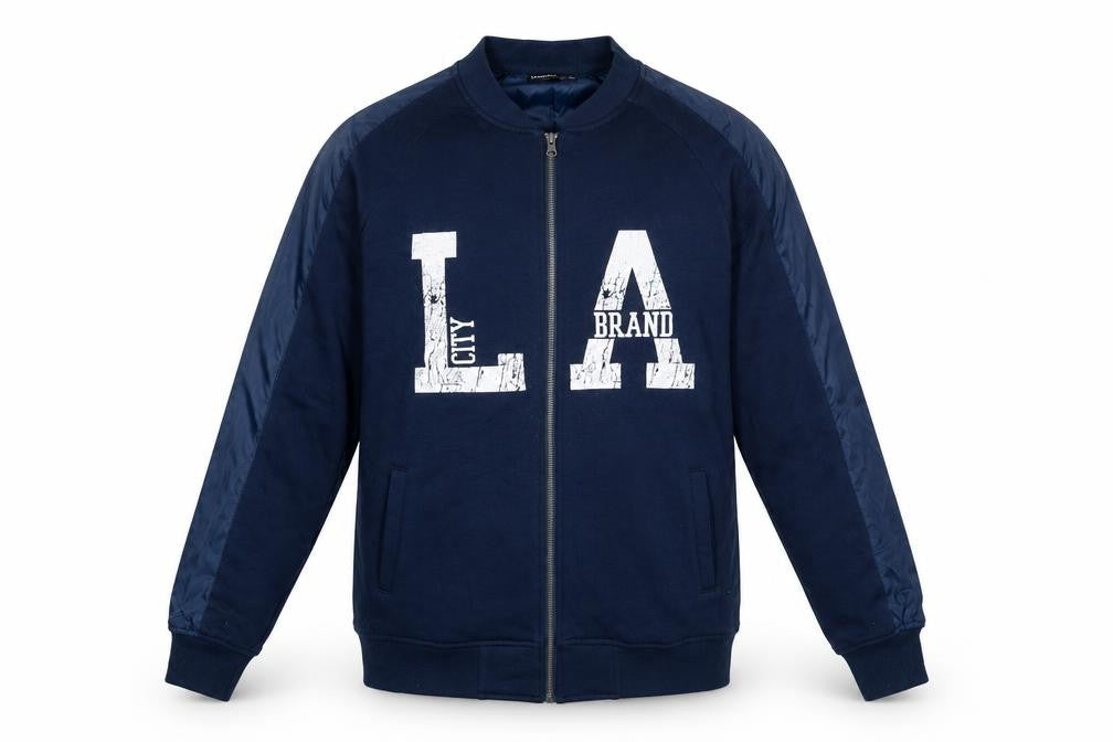 Livergy Men's Blue Full Zip Graphic Sweatshirt Size M