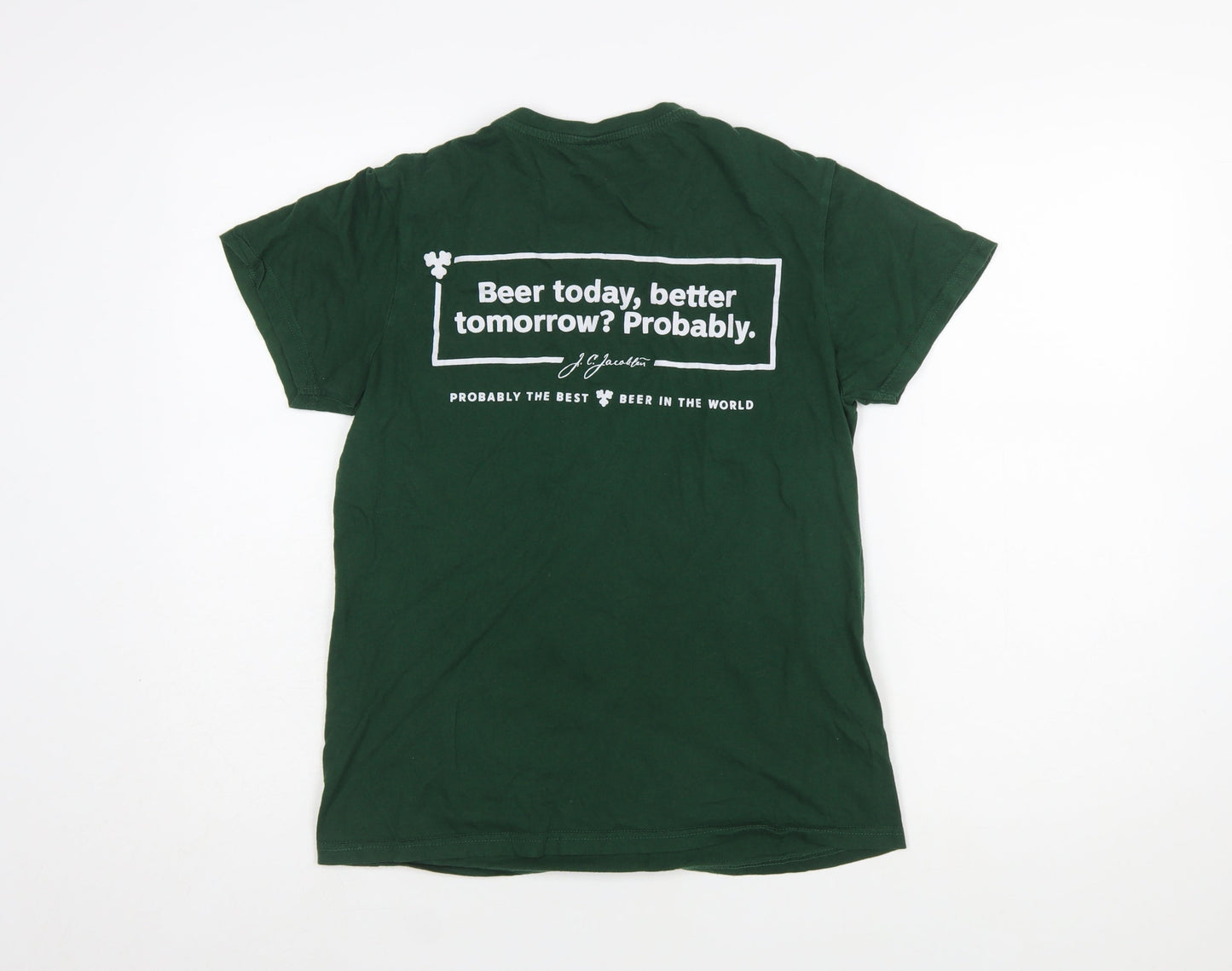 Roly Carlsberg Women's Green Cotton Graphic T-Shirt Size S