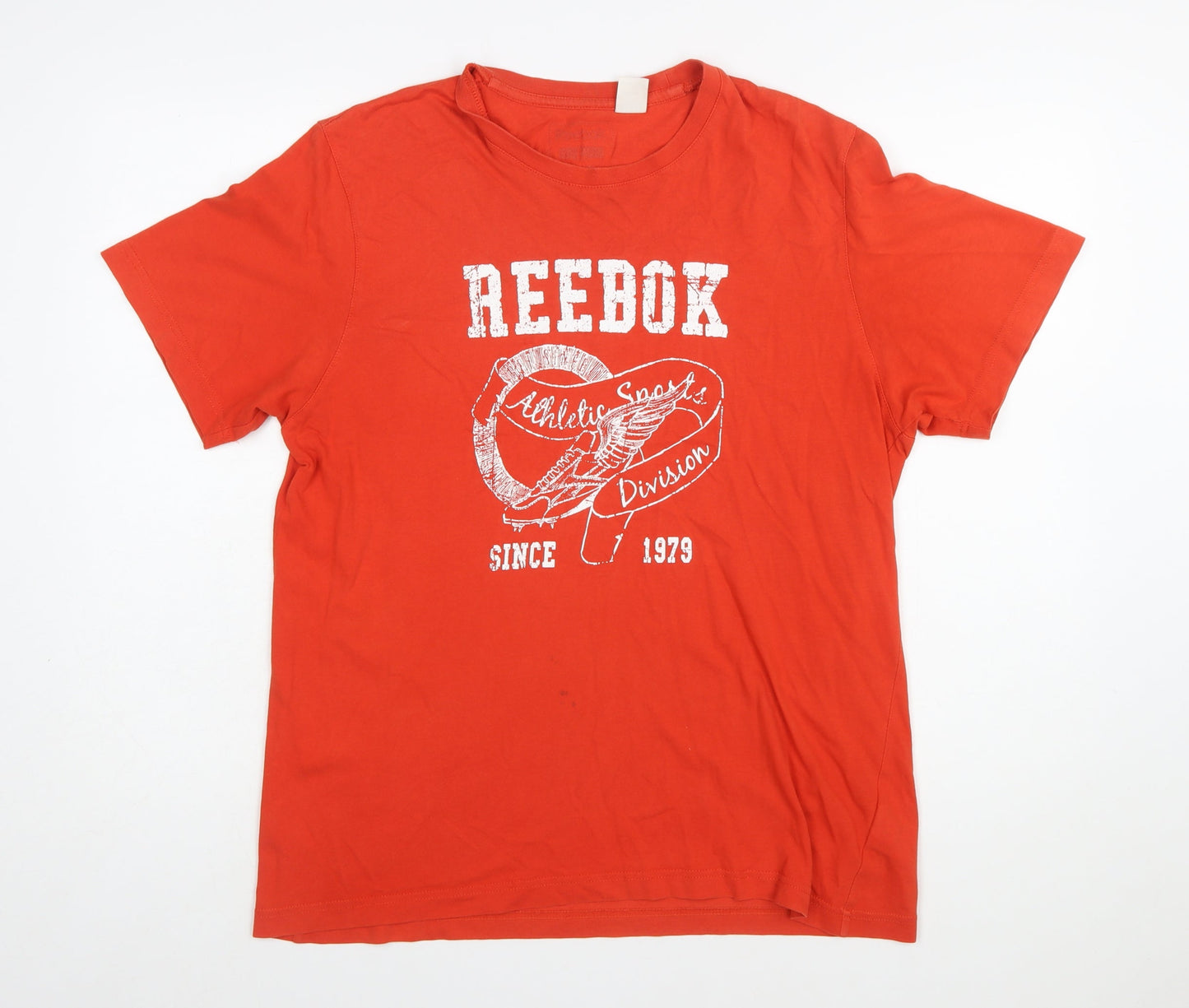 Reebok Men's Red Graphic Regular Fit Cotton T-Shirt Size L
