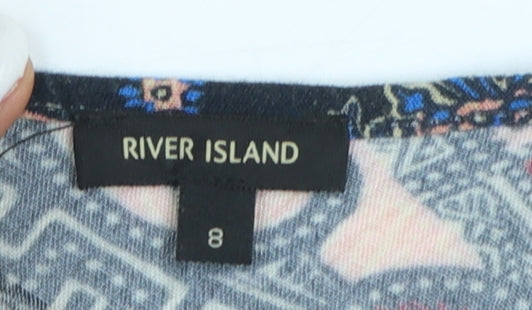 River Island Womens Multicoloured Size 8 Paisley Slip Dress