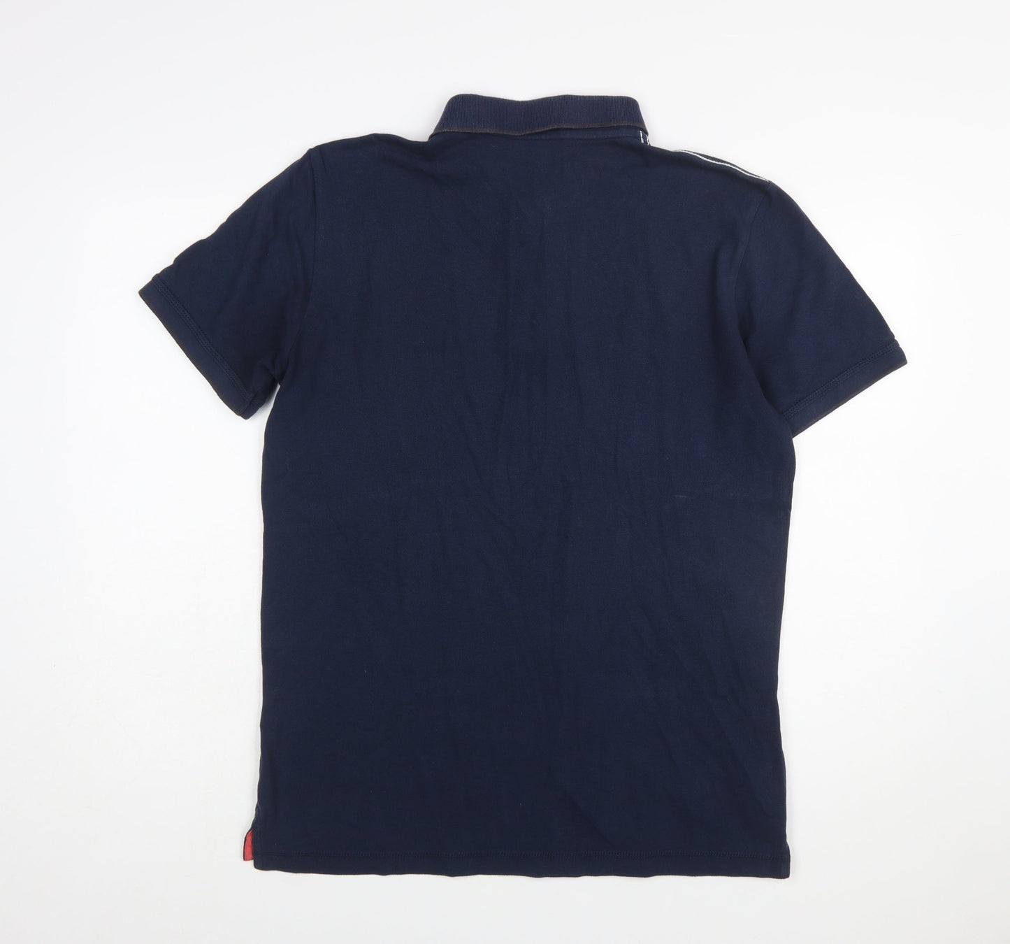 Tom Tailor Men's Blue Regular Fit Cotton Graphic Polo Shirt M