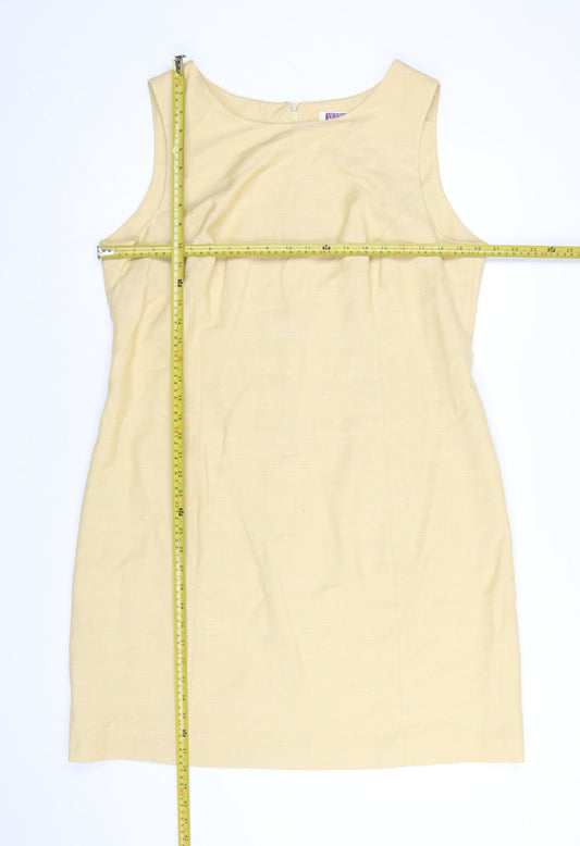 Yessica Women Yellow Knee Length Sleeveless Sheath Dress Size 20