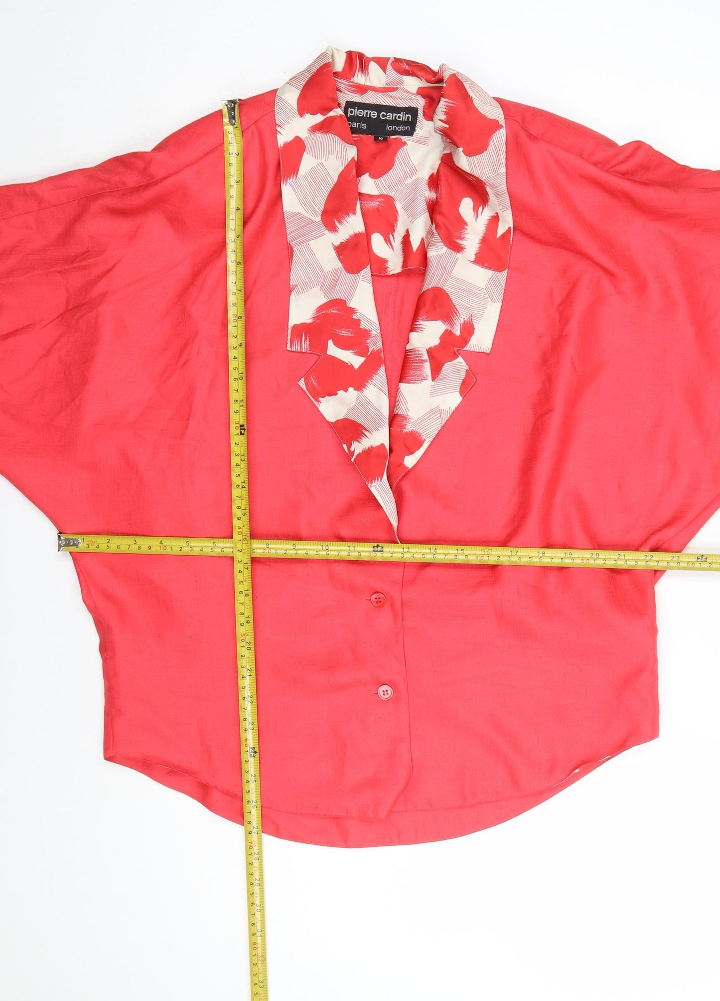 Pierre Cardin Women Red 16 Relaxed Fit Viscose Suit Top