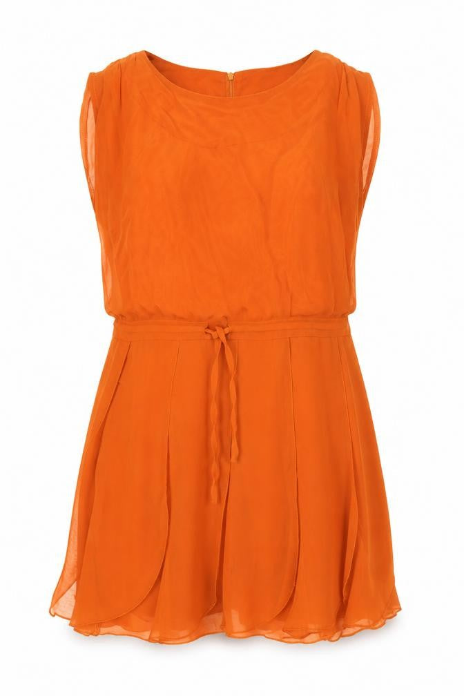 Koko Love London Women’s Orange Sleeveless Short Shift Dress Size 8