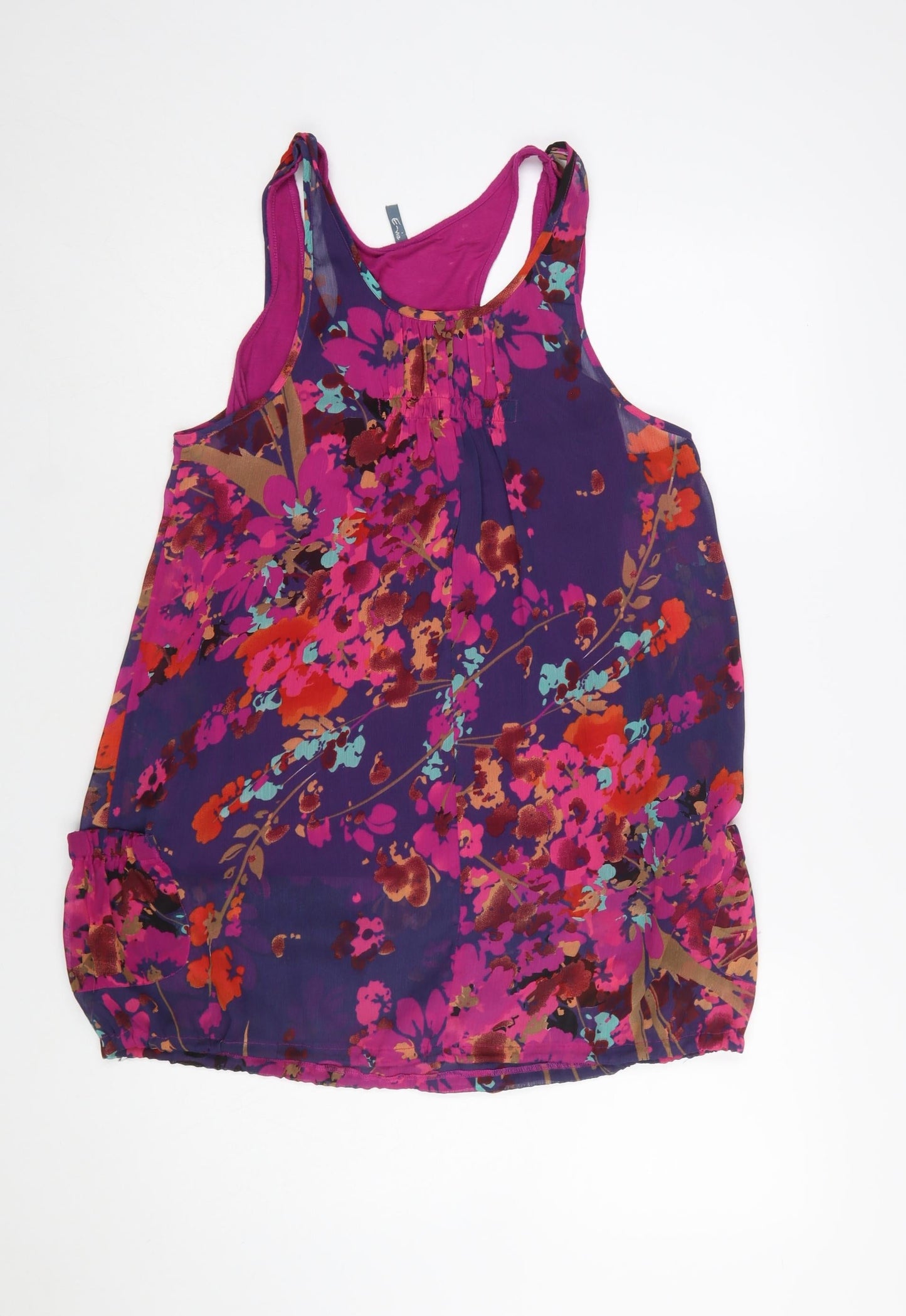 E-vie Women's Multicoloured Floral Chiffon Tank Top Size 8