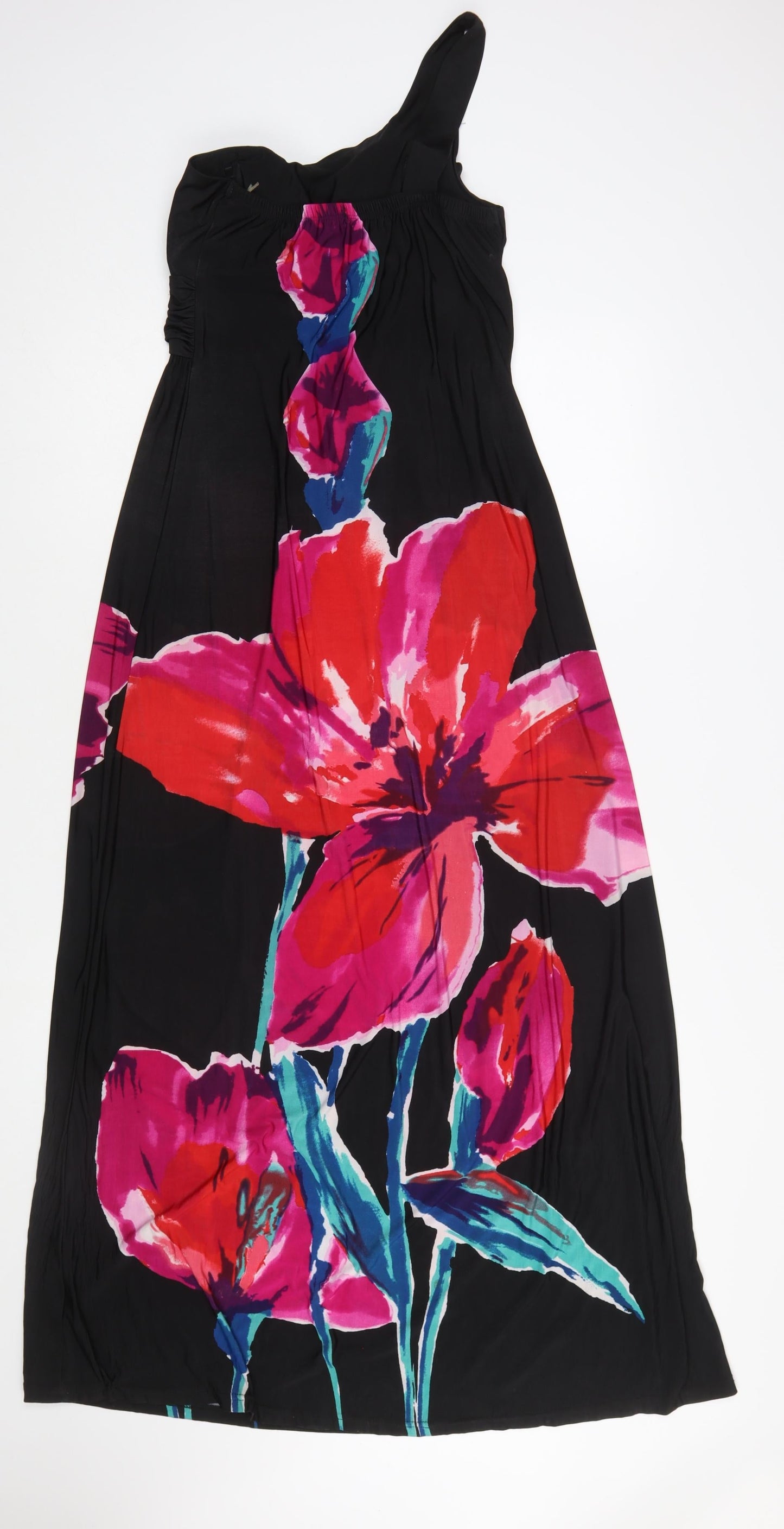 Mizumi Women’s Multicoloured Floral One Shoulder Long Dress M