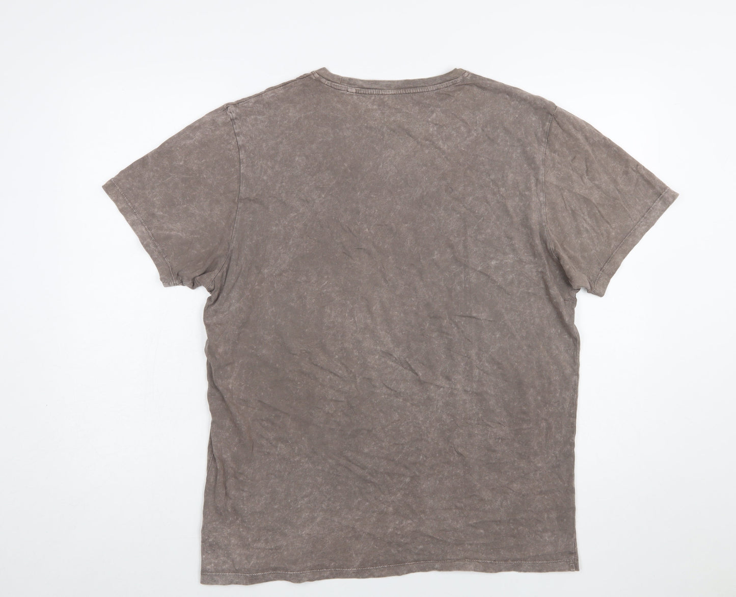 Next Men's Brown Tiger Graphic T-Shirt Large Cotton Casual