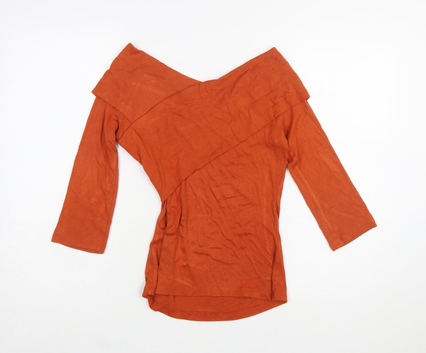 Jasper Conran Womens Orange Off Shoulder Wrap Top Size 10