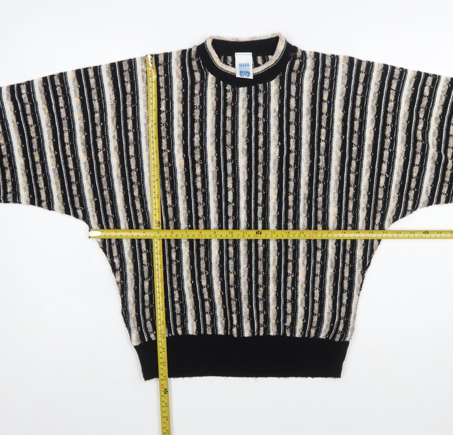 BHS Womens Multicoloured Striped Acrylic Knit Jumper Size 10-12