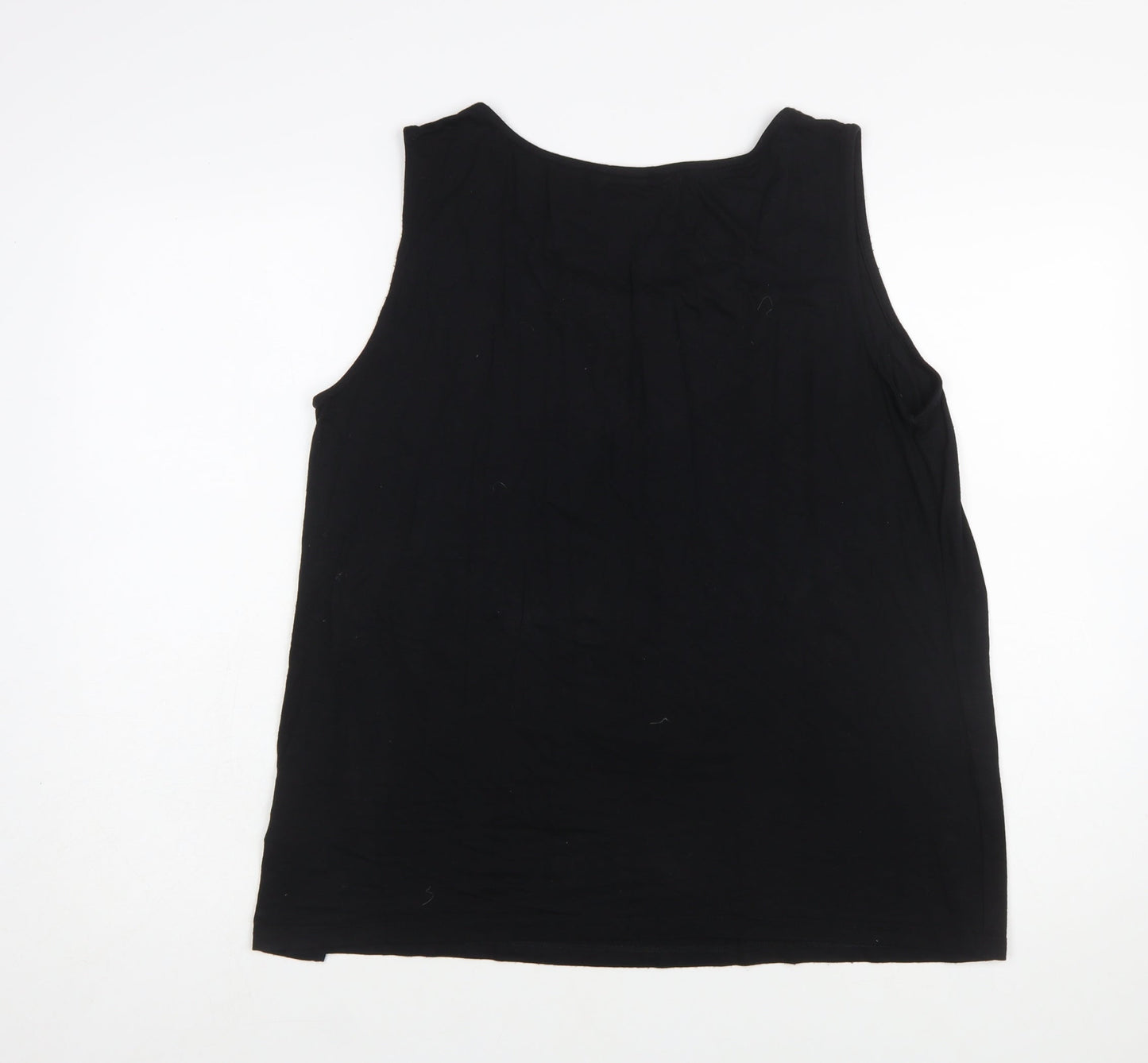 Bodyflirt Women’s Black Beaded Sleeveless Jersey Tank Top Size 16