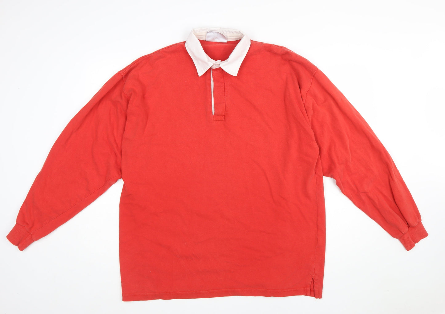 Front Row Men’s Red Long Sleeve Rugby Polo Shirt 3XL Cotton