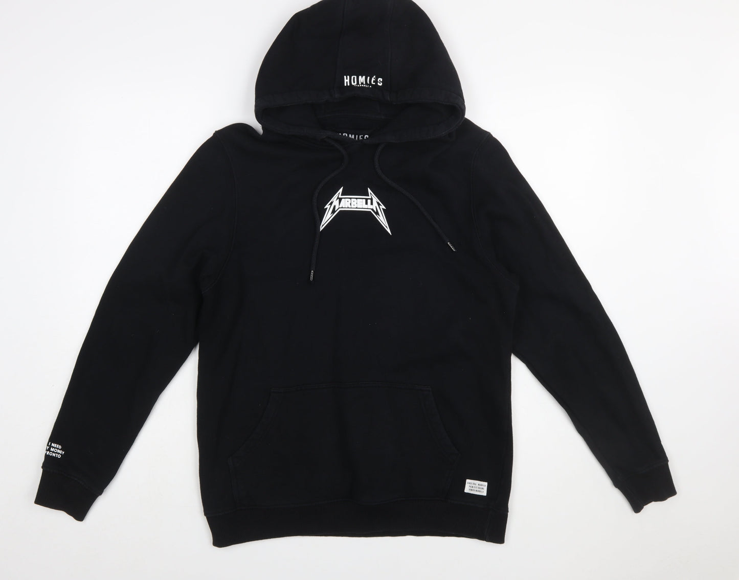 Homies Marbella Men's Black Pullover Hoodie M Graphic Fleece