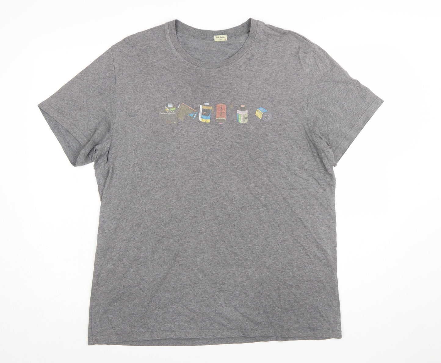 Paul Smith Men's Grey Cotton Graphic T-Shirt XL