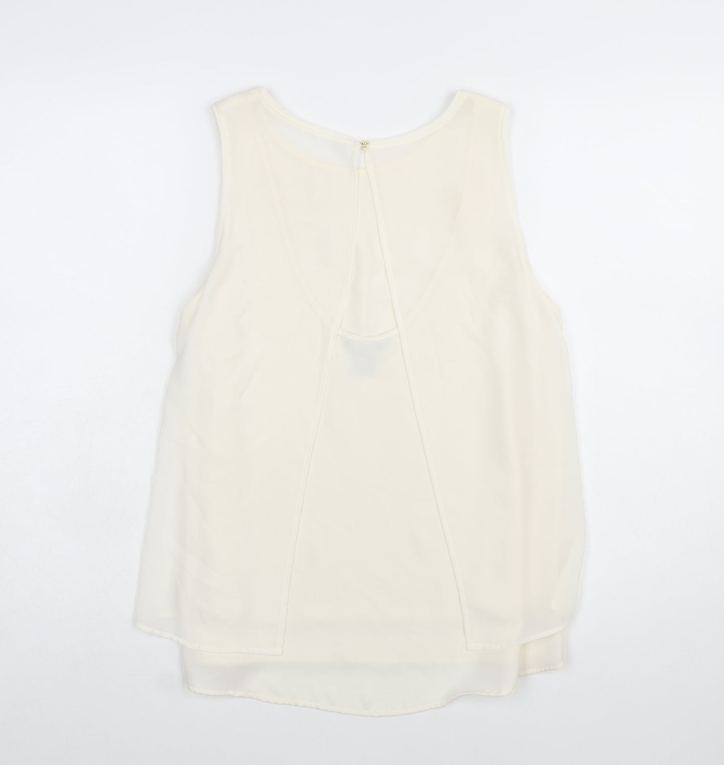 H&M Women Ivory Sleeveless Chiffon Camisole Blouse Size 12