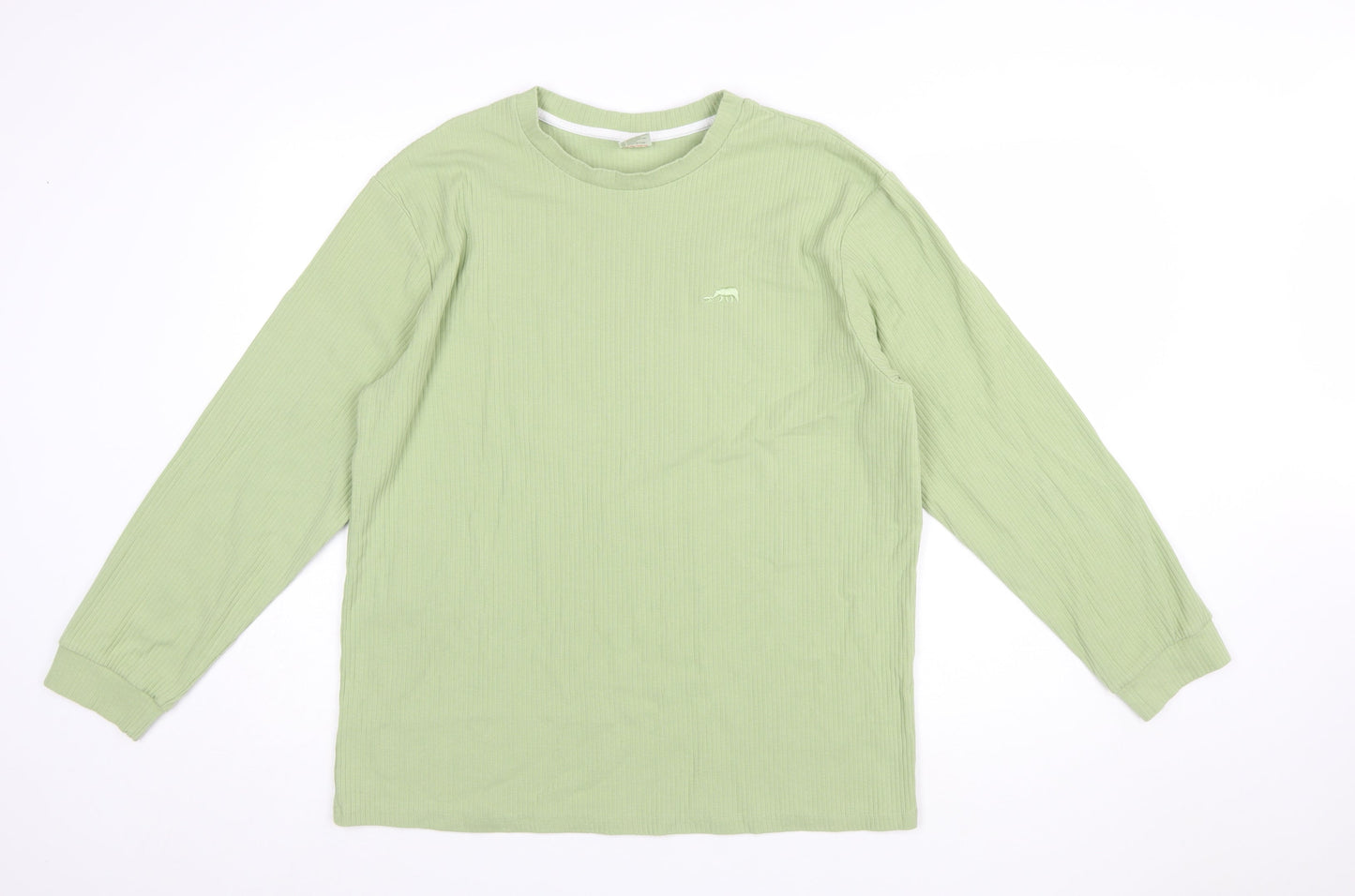 ClayBear Official Women's Green Long Sleeve Cotton T-Shirt Size L