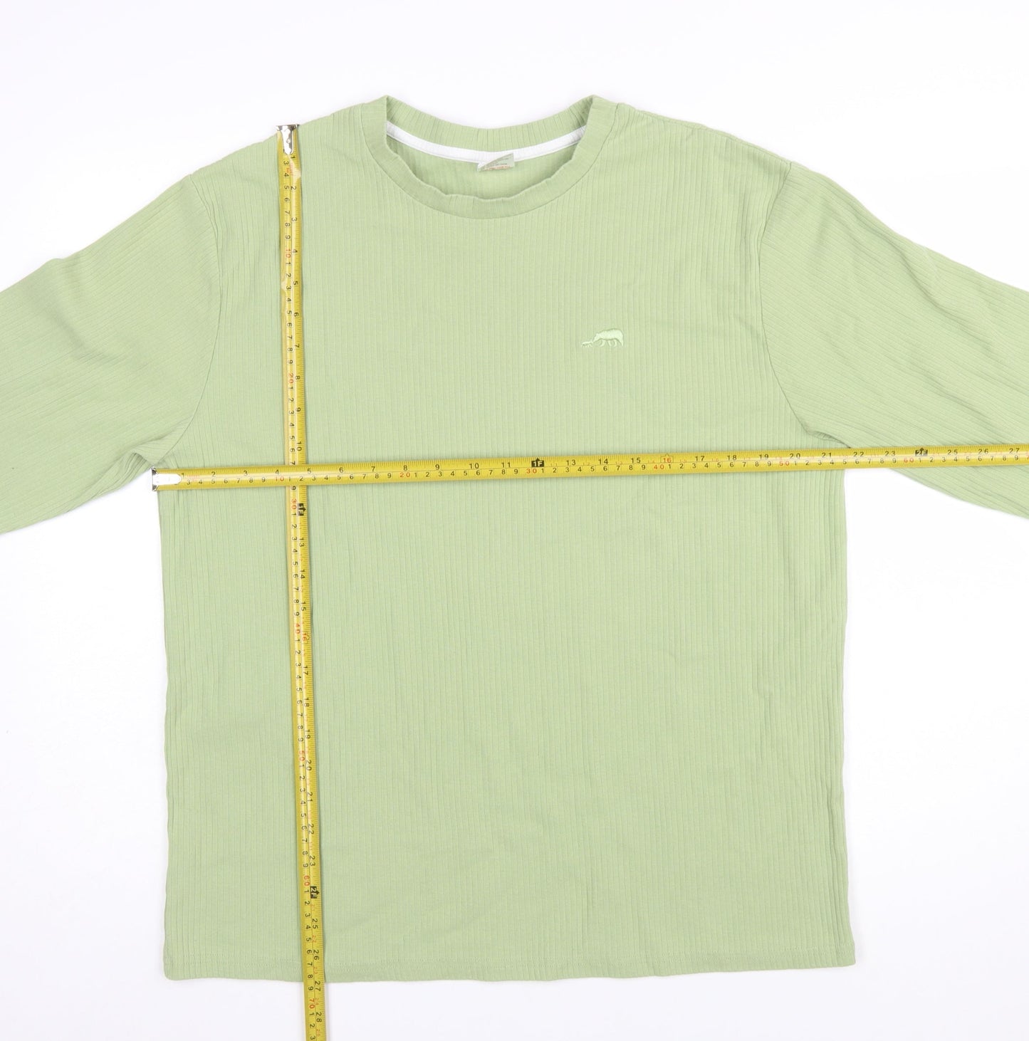 ClayBear Official Women's Green Long Sleeve Cotton T-Shirt Size L