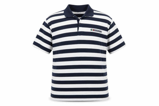 Venice Collection Men's Blue Striped 2XL Cotton Polo Shirt