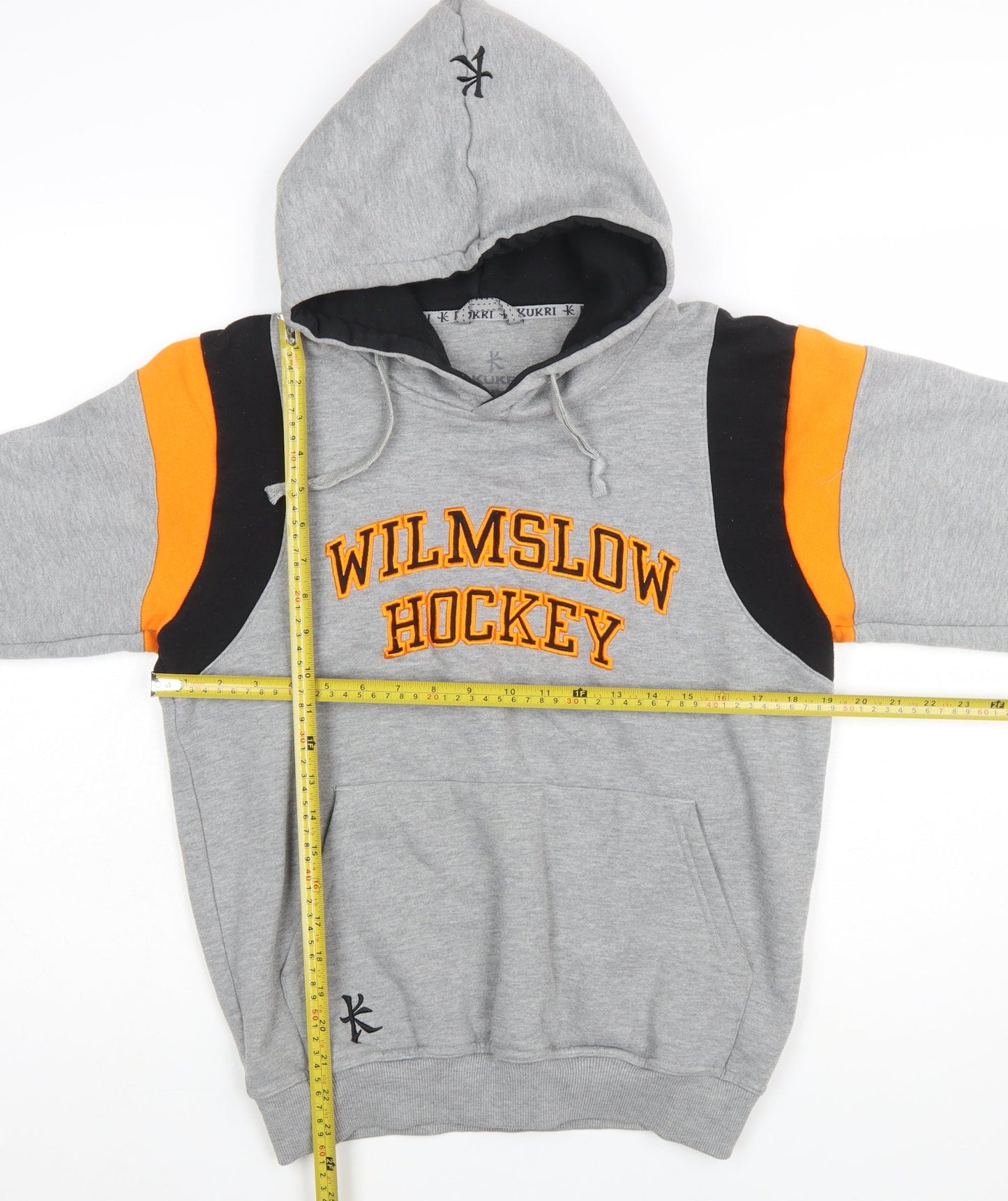 Kukri Mens Grey Hoodie Wilmslow Hockey Graphic Pullover 2XS