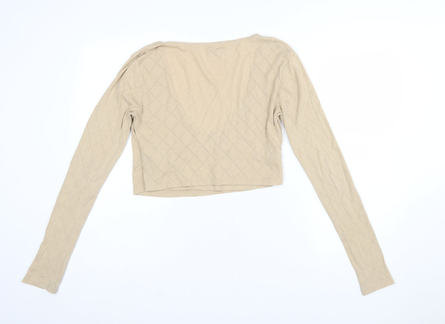 Urban Outfitters Women Beige V-Neck Knit Pullover Jumper Size M