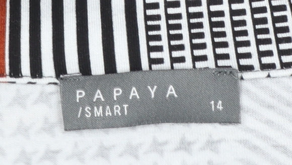 Papaya Women Multicoloured Check Long Sleeve Collared Blouse Size 14