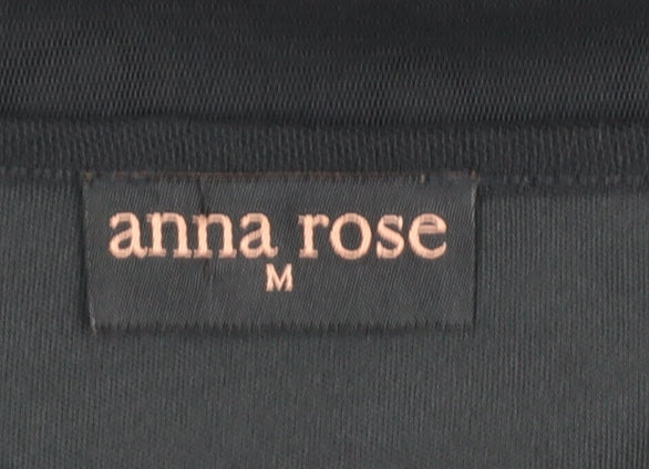 Anna Rose Women Black Floral Sequin Shift Dress M