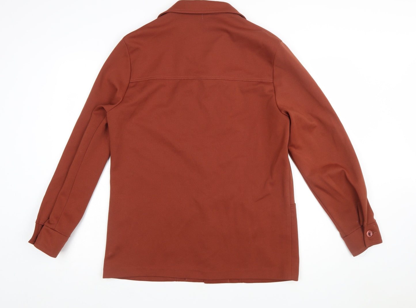 JCPenney Women Brown Button-Up Classic Jacket Medium Cotton Blend