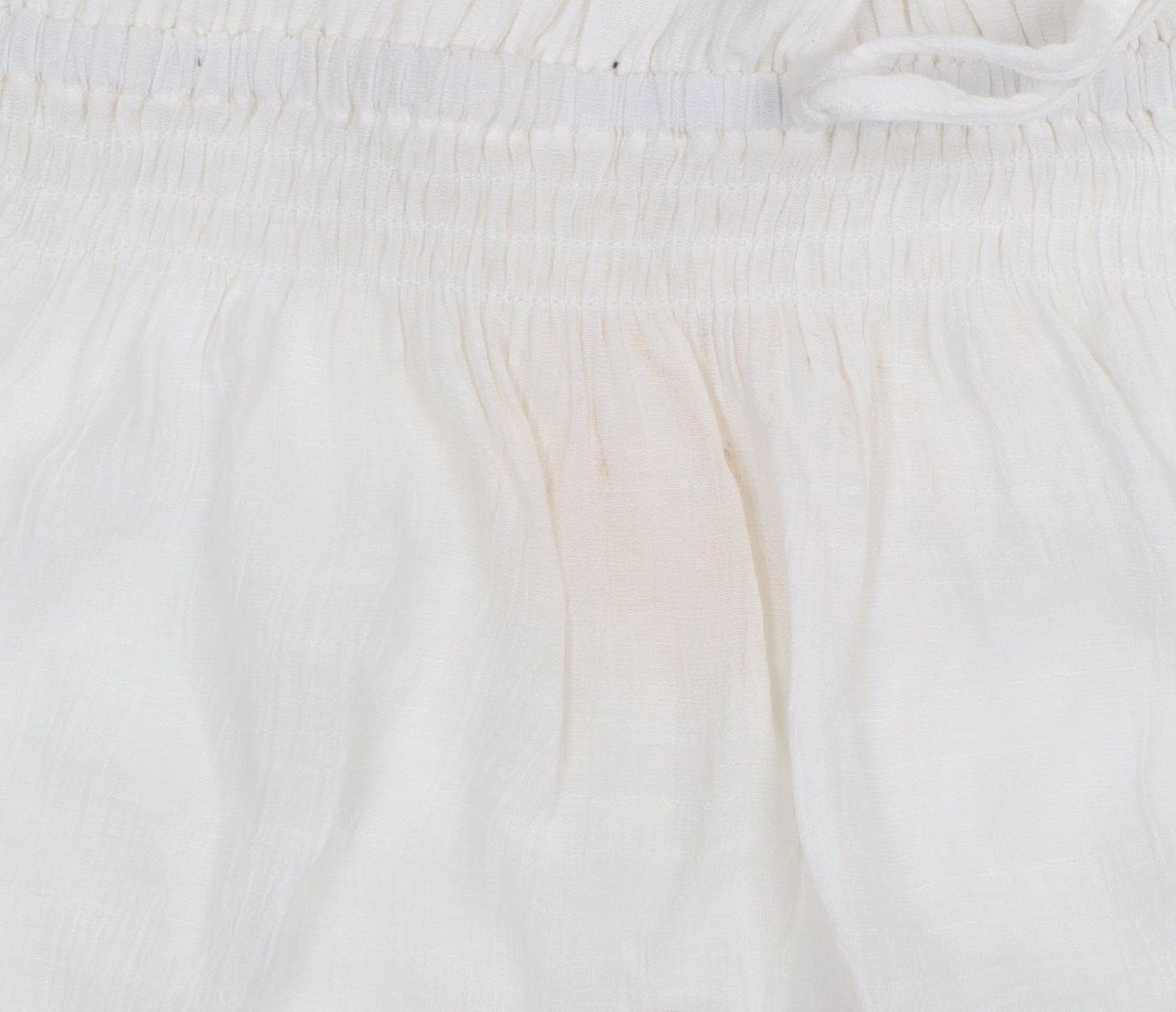 Blue Vanilla Women White Off Shoulder Cotton Peasant Blouse L