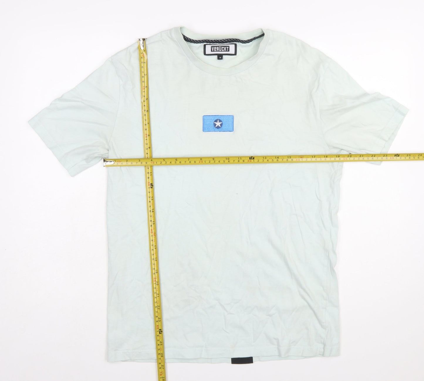 VERÜCKT Men's White USA Graphic Cotton T-Shirt Size M