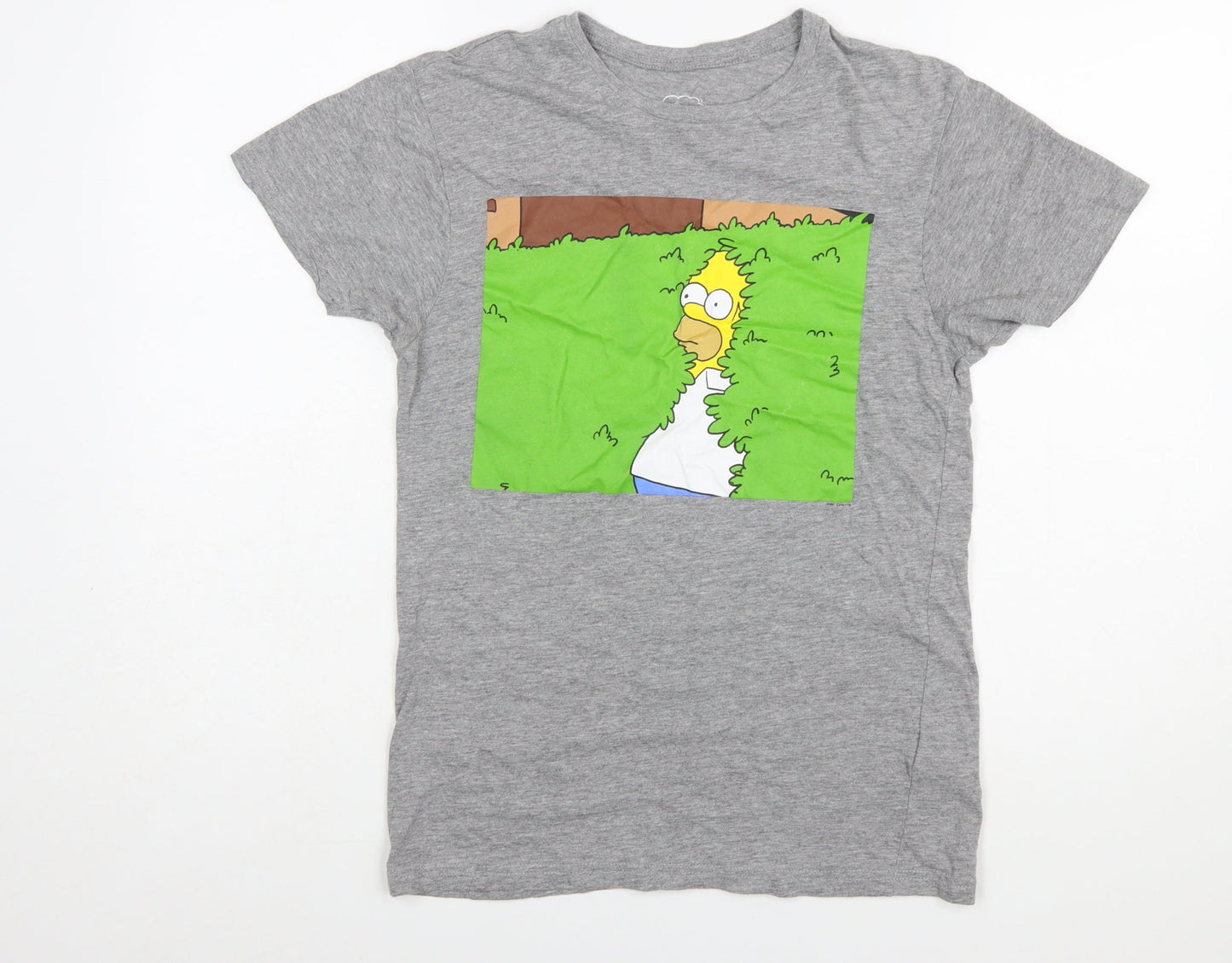 The Simpsons Women's Grey Short Sleeve Crew Neck T-Shirt Size S