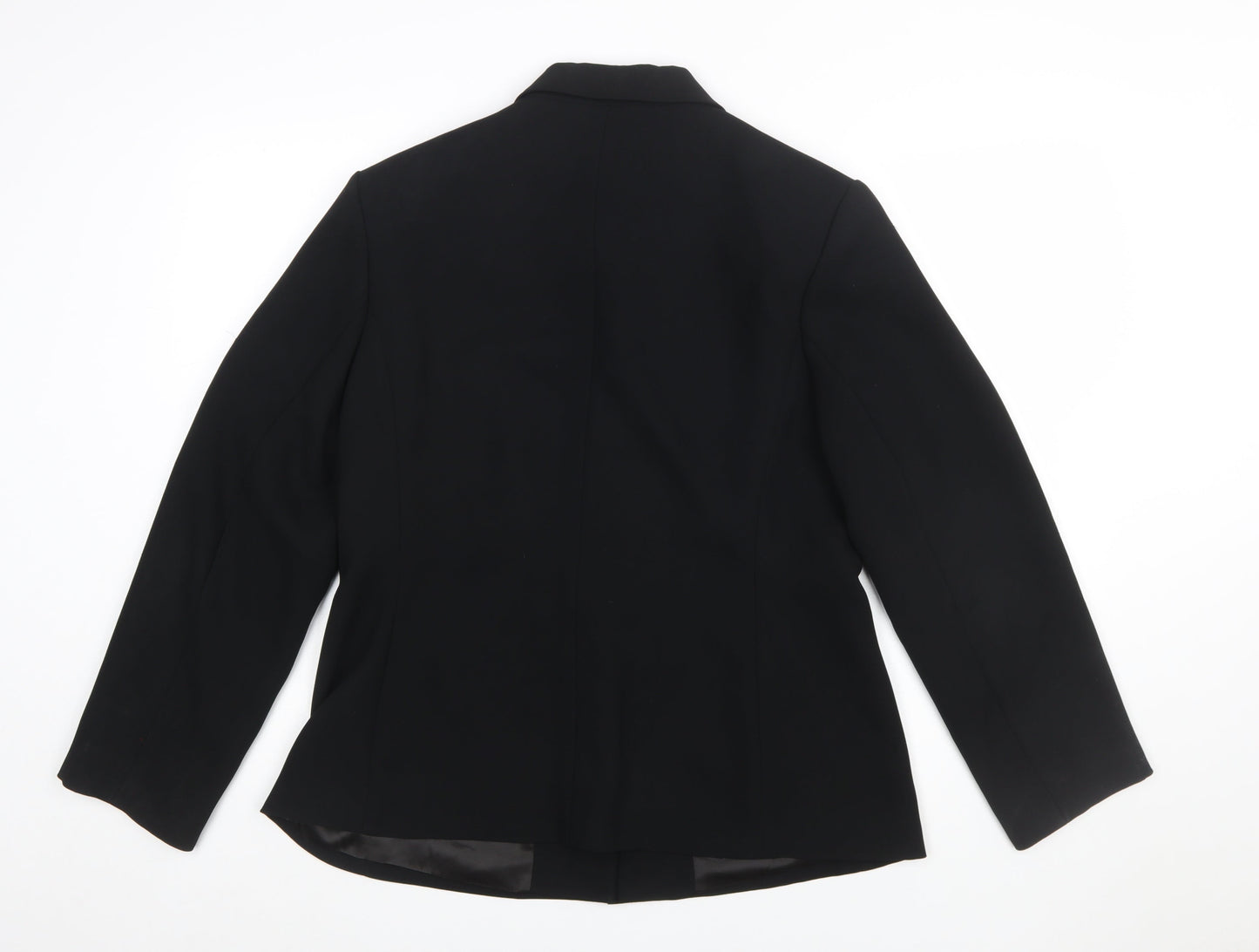 Next Women Black Poly Blazer UK 16 Lined Business Formal Jacket