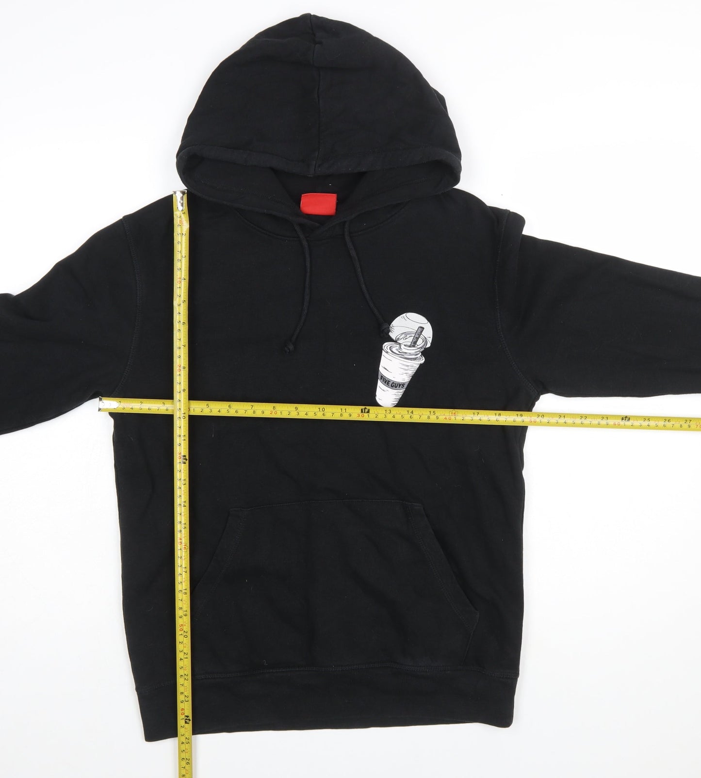 Five Guys Mens Black XS Pullover Hoodie Graphic Print