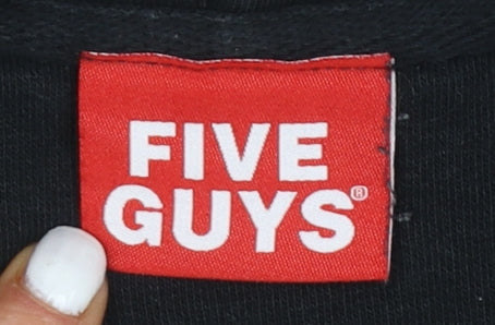 Five Guys Mens Black XS Pullover Hoodie Graphic Print