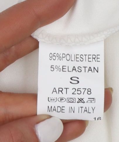 I Saw It First Women White Milkmaid Organza Sleeve Bodysuit Size S