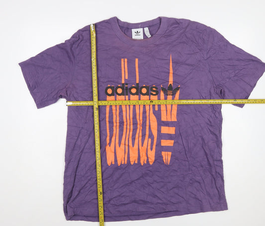 Adidas Men's Purple Graphic Logo T-Shirt XL Sportswear Top